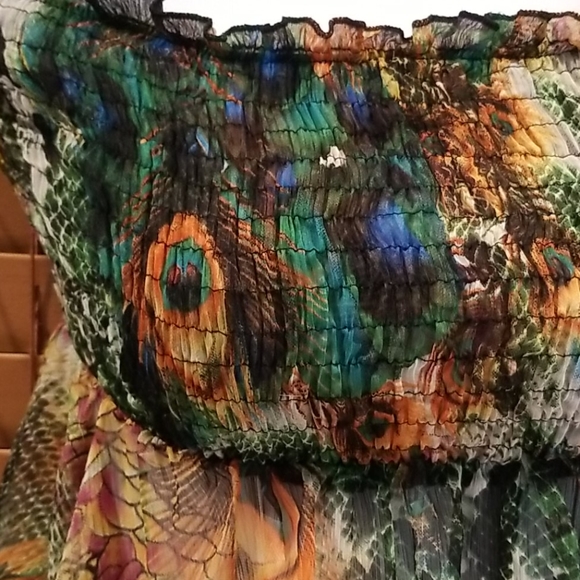 🔮🔥3 for $15.🔥 Gorgeous Peacock Inspired Dress - Picture 4 of 9